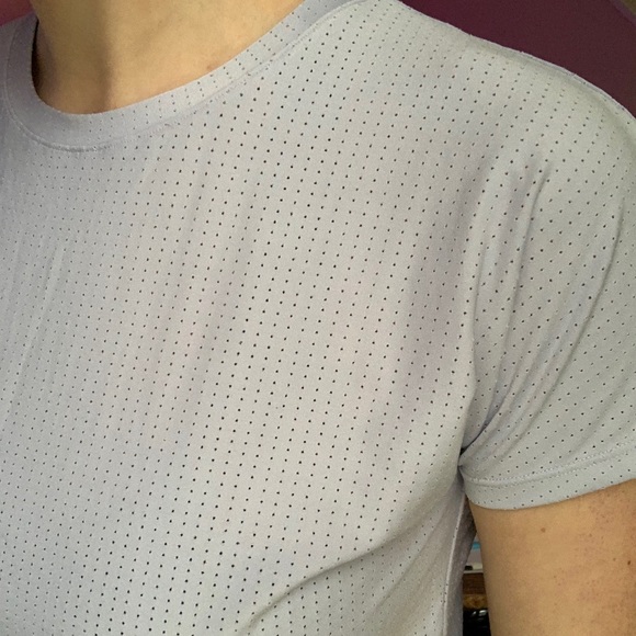 Short Sleeve Light Blue Workout Top - Picture 3 of 3